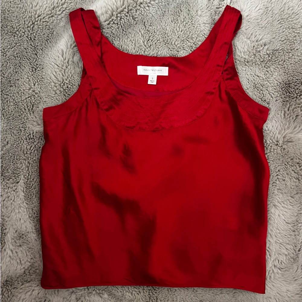 Isaac Mizrahi Satin Red Top